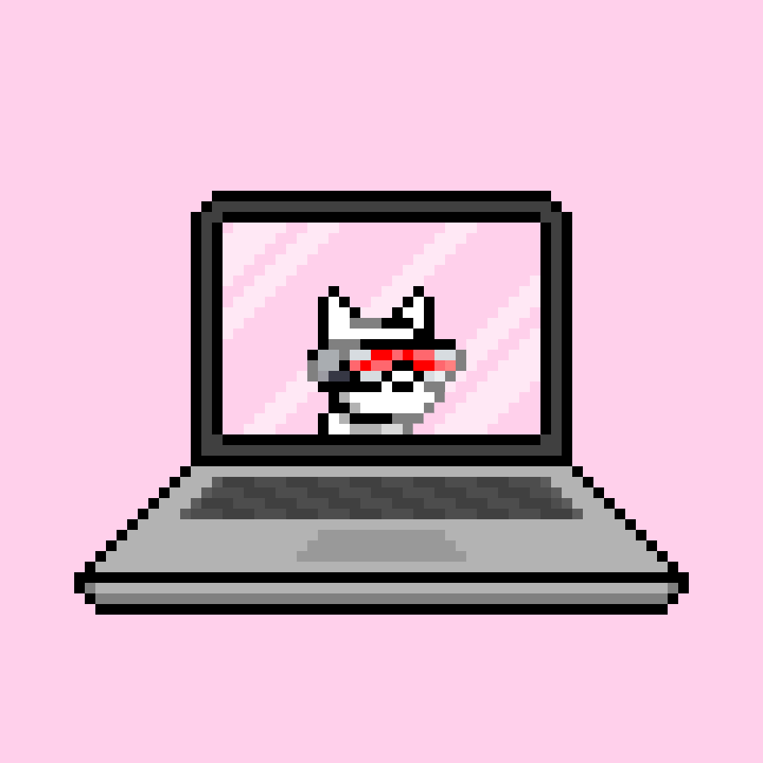 Doginal Dogs GIF on laptop — pixel art by Order (@orderup), distributed globally